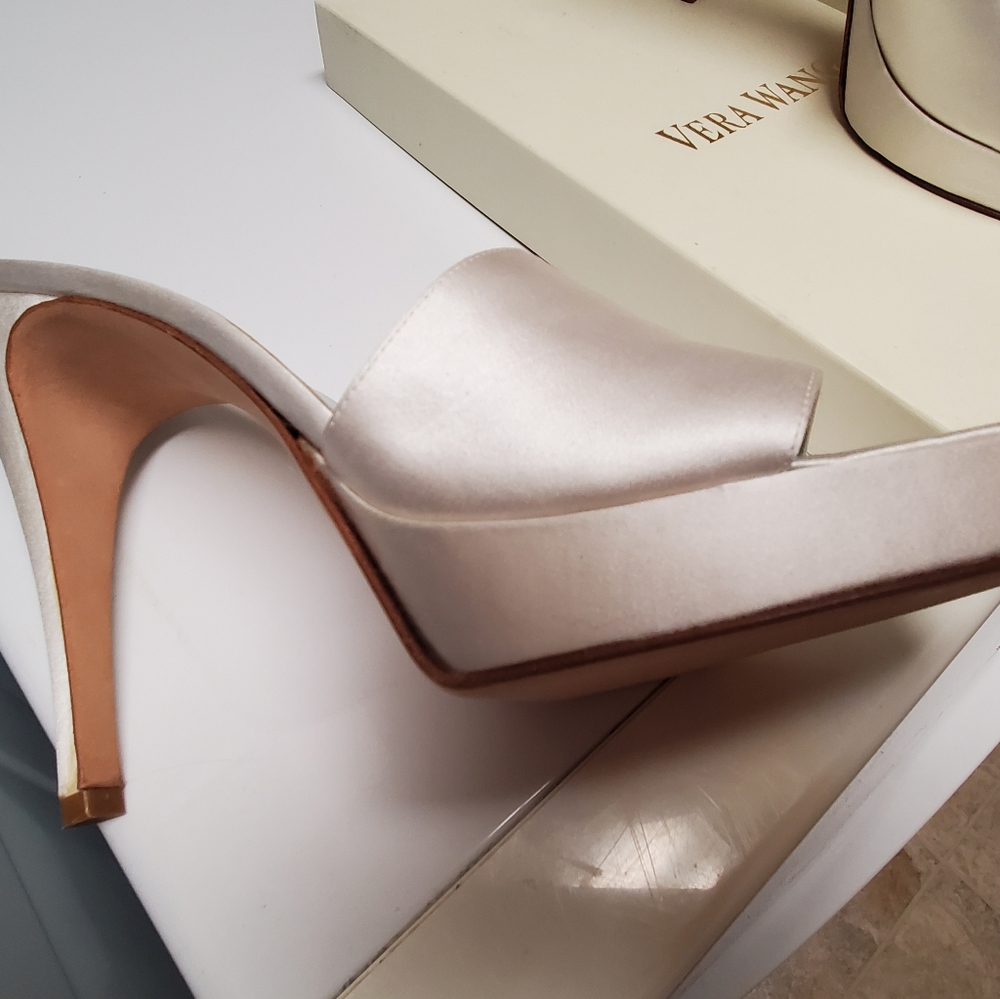 Vera Wang satin platform sandals